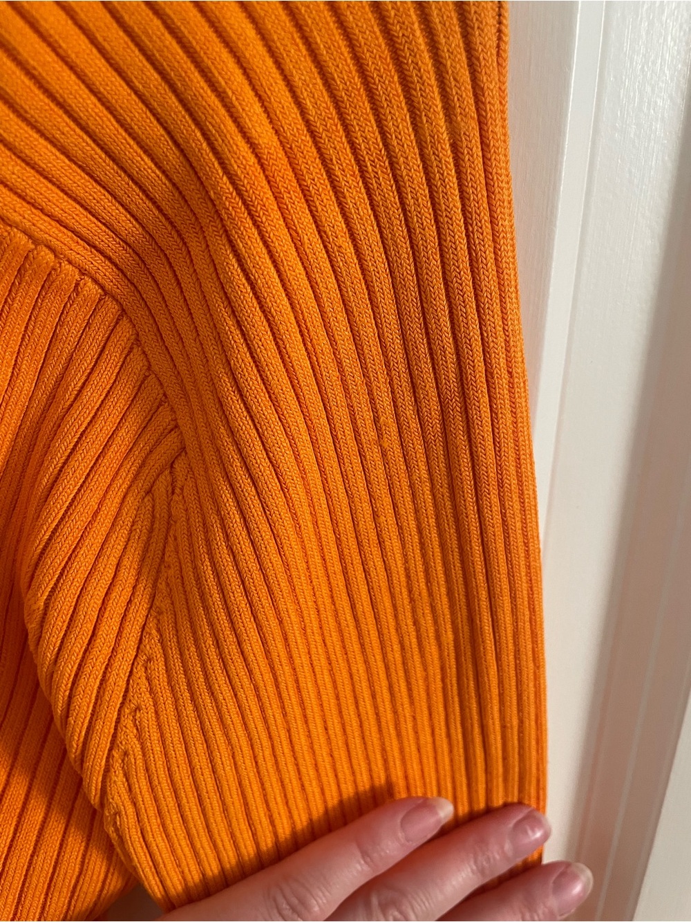 Diesel Orange Ribbed Zip Top with Navy Trim - Picture 9 of 9